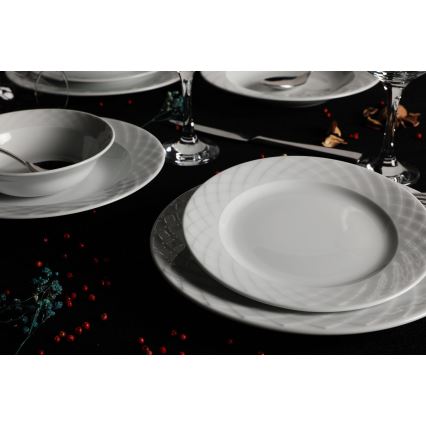 Conjunto de jantar 24 peças branco/porcelana