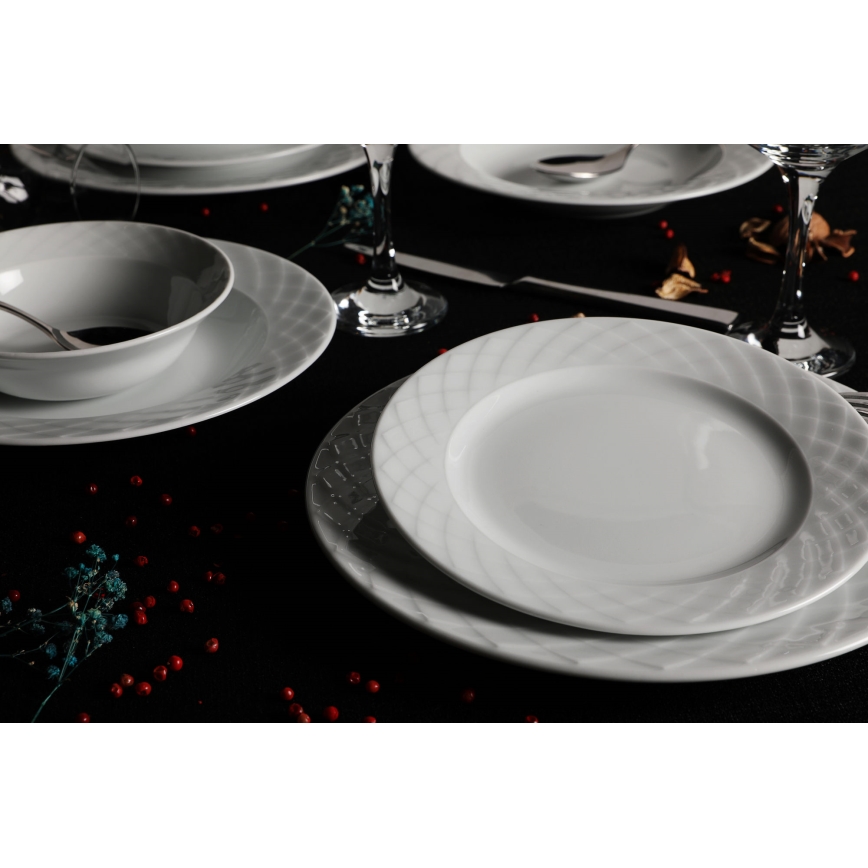 Conjunto de jantar 24 peças branco/porcelana