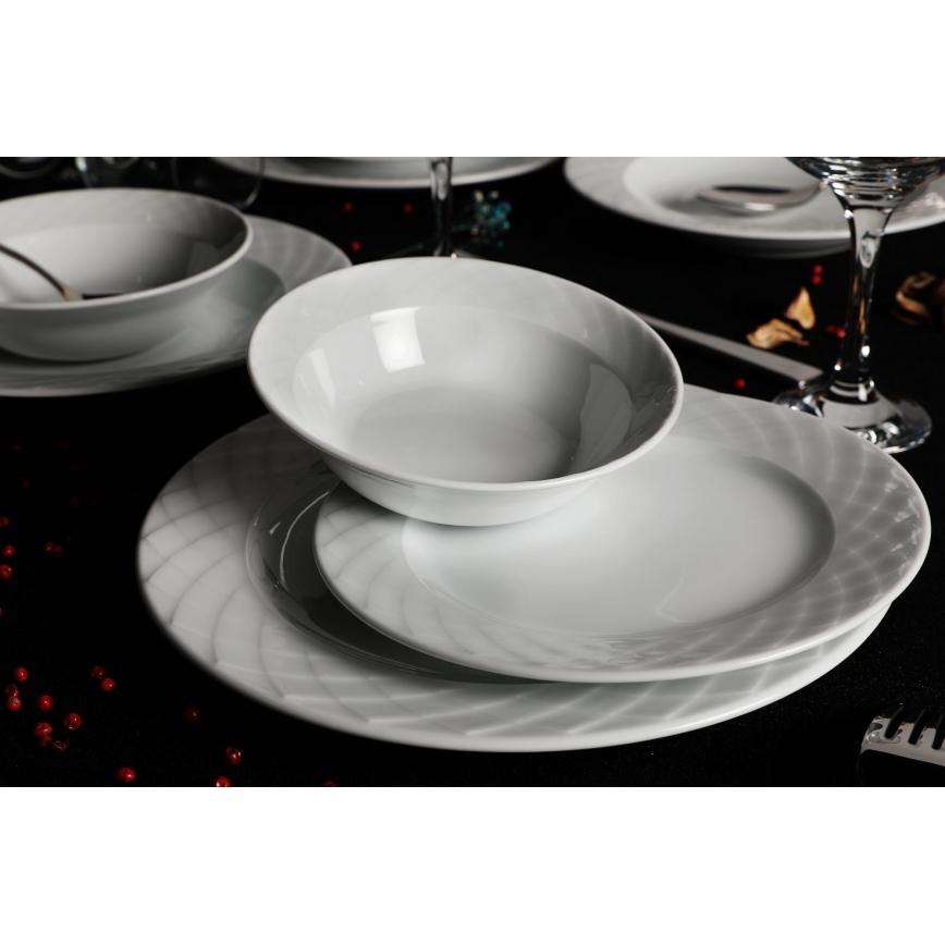 Conjunto de jantar 24 peças branco/porcelana