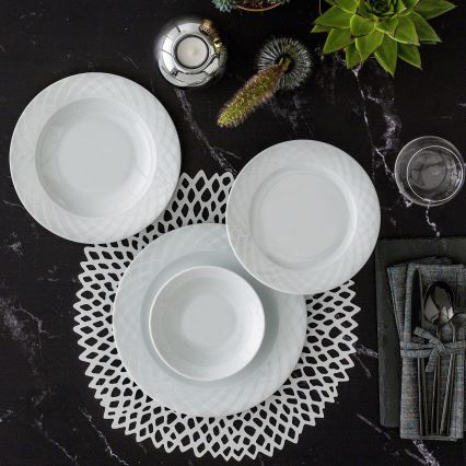 Conjunto de jantar 24 peças branco/porcelana