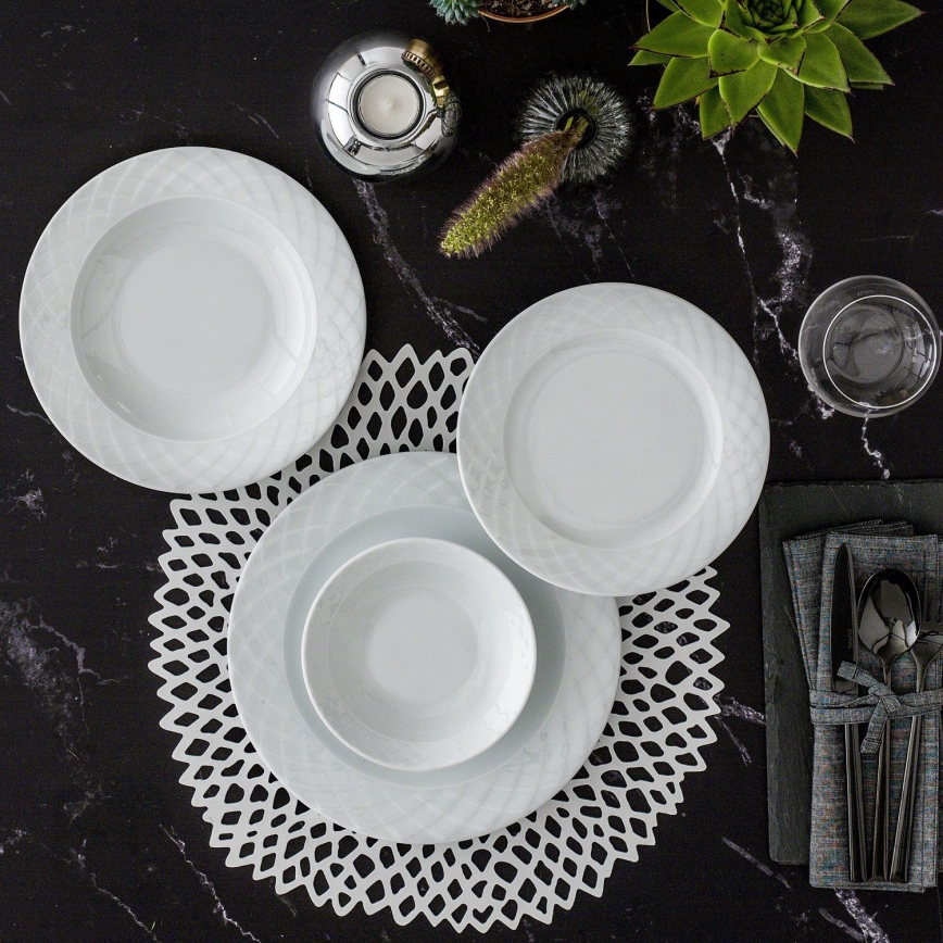 Conjunto de jantar 24 peças branco/porcelana