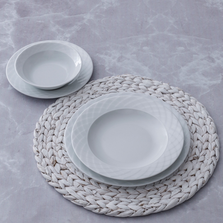 Conjunto de jantar 24 peças branco/porcelana