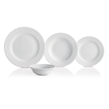 Conjunto de jantar 24 peças branco/porcelana