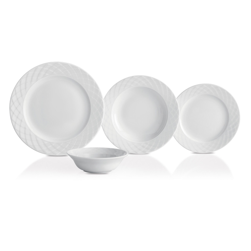 Conjunto de jantar 24 peças branco/porcelana