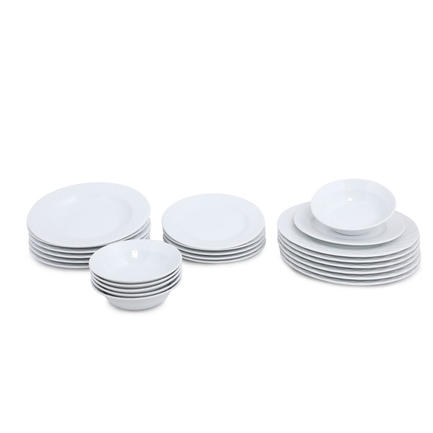 Conjunto de jantar 24 peças branco/porcelana