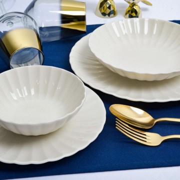 Conjunto de jantar 24 peças branco/porcelana
