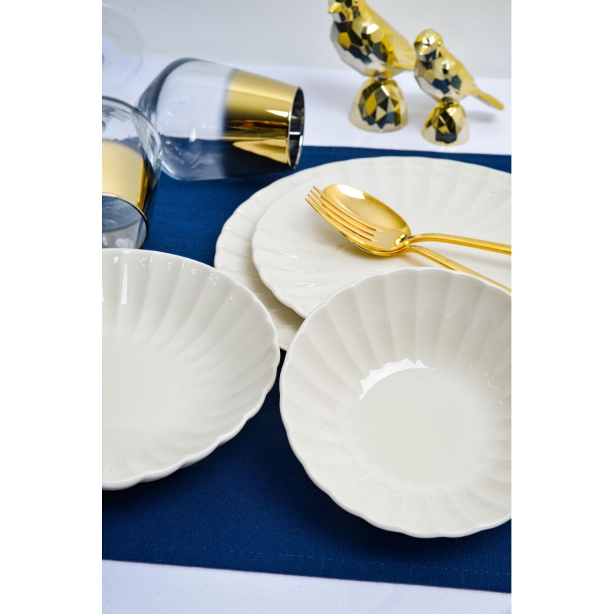 Conjunto de jantar 24 peças branco/porcelana