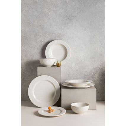 Conjunto de jantar 24 peças, branco/porcelana