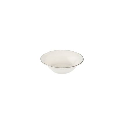 Conjunto de jantar 24 peças, branco/prateado, em porcelana