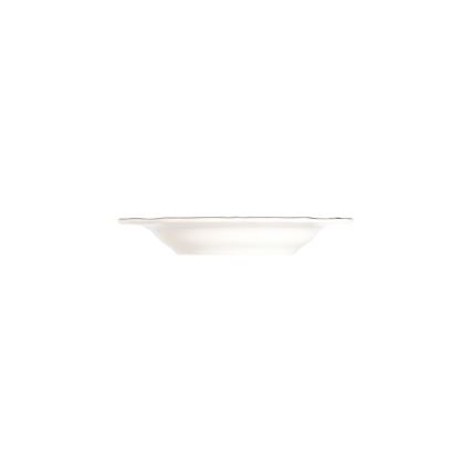 Conjunto de jantar 24 peças, branco/prateado, em porcelana