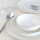 Conjunto de jantar 24 peças branco/prateado/porcelana