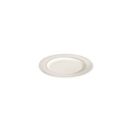 Conjunto de jantar 24 peças branco/prateado/porcelana