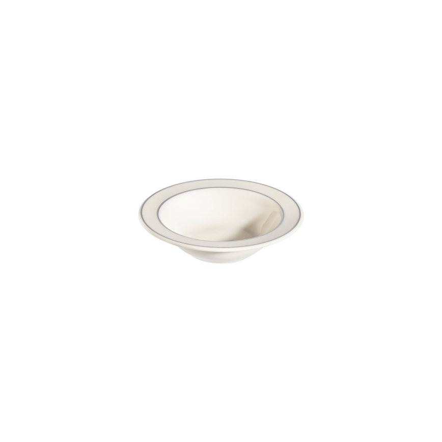Conjunto de jantar 24 peças branco/prateado/porcelana