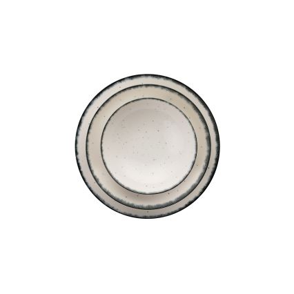 Conjunto de jantar 24 peças branco/preto/porcelana