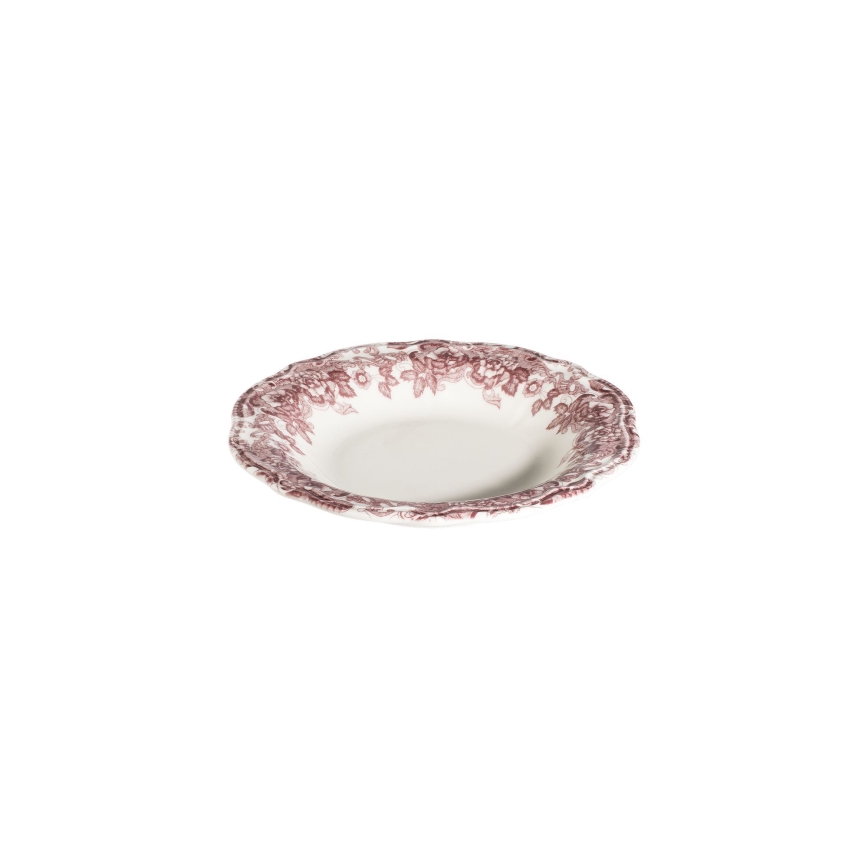 Conjunto de jantar 24 peças, branco/rosa, porcelana