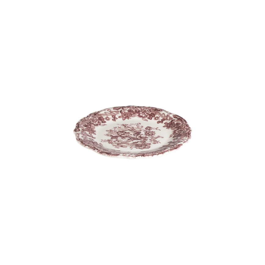 Conjunto de jantar 24 peças, branco/rosa, porcelana