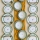 Conjunto de jantar 24 peças branco/verde/dourado em cerâmica