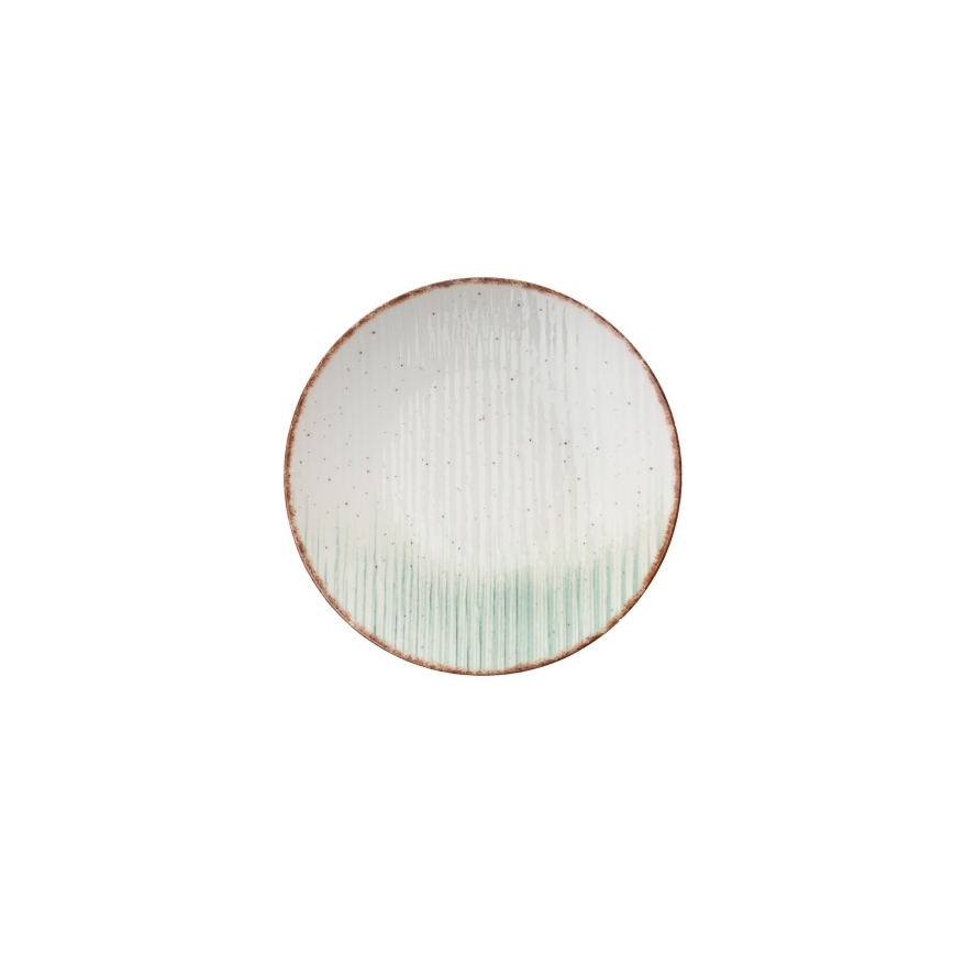 Conjunto de jantar 24 peças branco/verde/porcelana