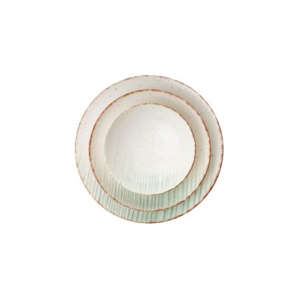 Conjunto de jantar 24 peças branco/verde/porcelana