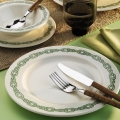 Conjunto de jantar 24 peças branco/verde/porcelana