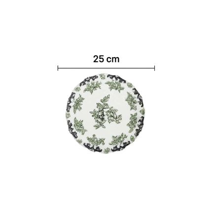 Conjunto de jantar, 24 peças, branco/verde, porcelana