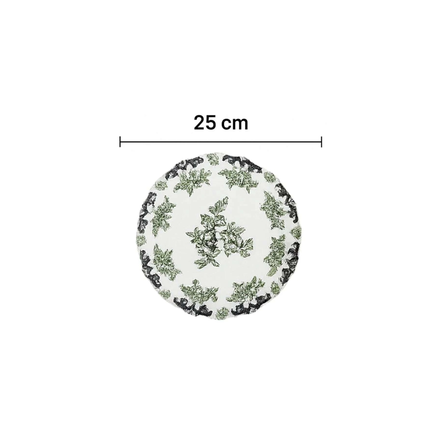 Conjunto de jantar, 24 peças, branco/verde, porcelana