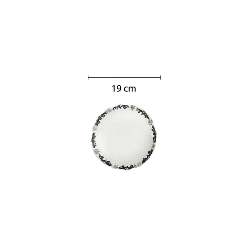 Conjunto de jantar, 24 peças, branco/verde, porcelana