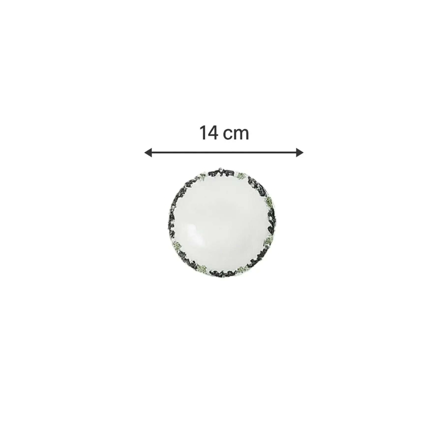 Conjunto de jantar, 24 peças, branco/verde, porcelana