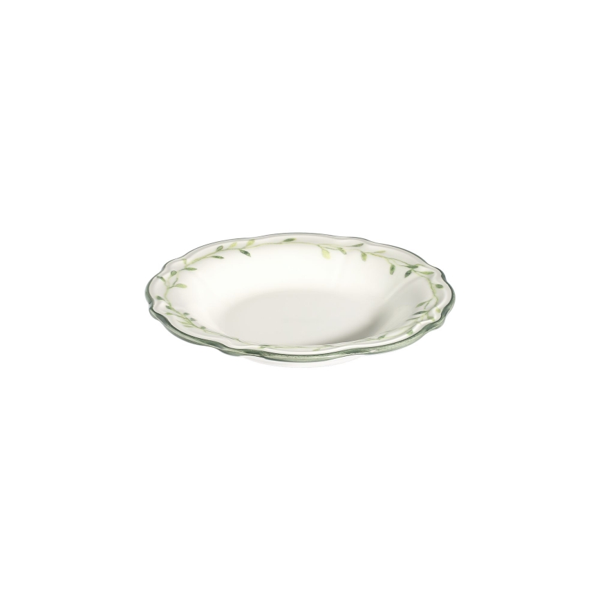 Conjunto de jantar 24 peças branco/verde/porcelana