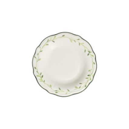 Conjunto de jantar 24 peças branco/verde/porcelana