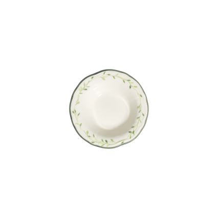 Conjunto de jantar 24 peças branco/verde/porcelana