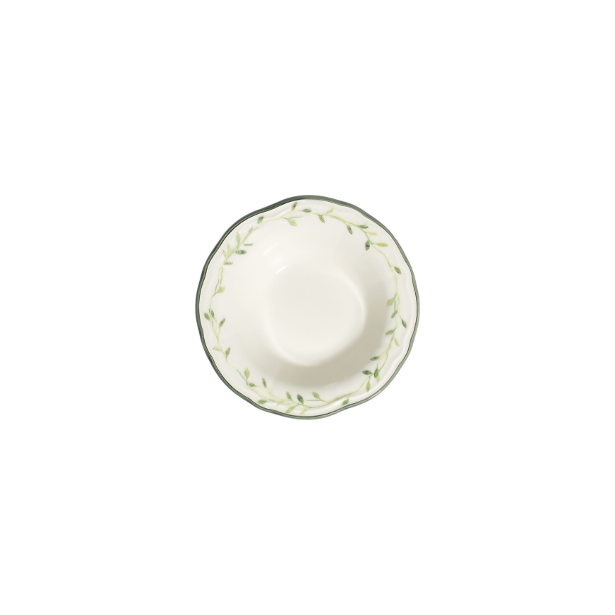 Conjunto de jantar 24 peças branco/verde/porcelana