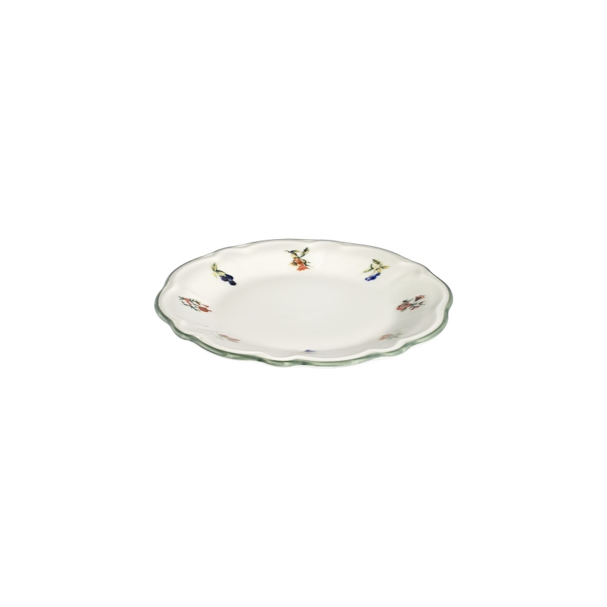 Conjunto de jantar 24 peças branco/verde porcelana