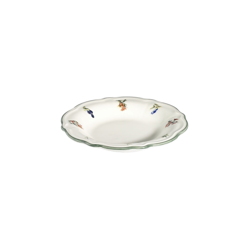 Conjunto de jantar 24 peças branco/verde porcelana