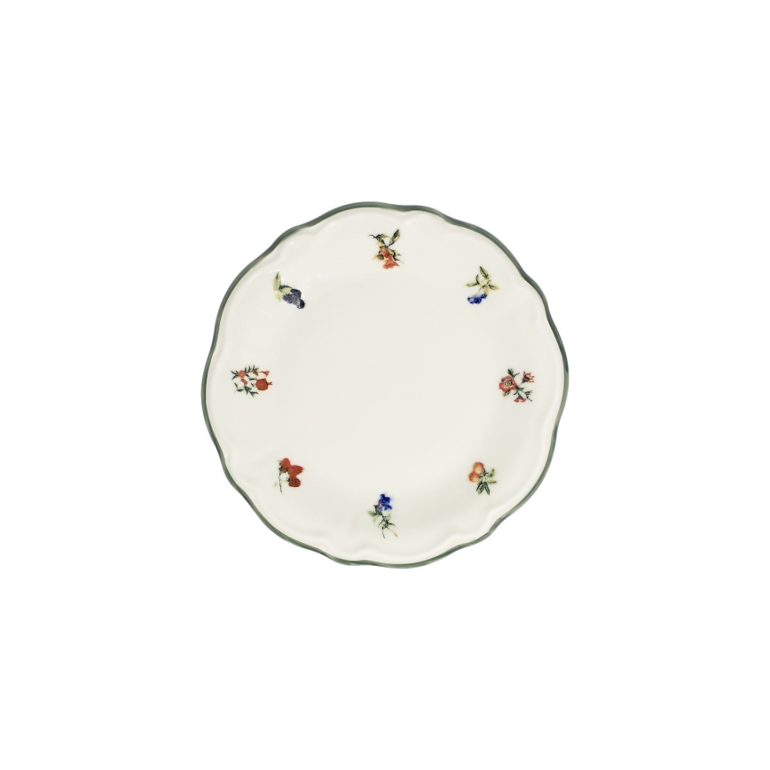 Conjunto de jantar 24 peças branco/verde porcelana
