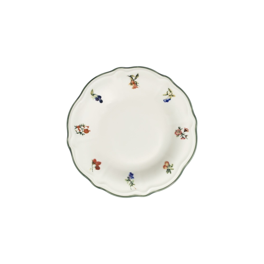Conjunto de jantar 24 peças branco/verde porcelana
