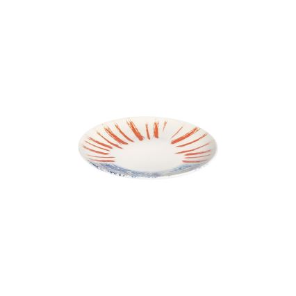 Conjunto de jantar 24 peças branco/vermelho/azul /porcelana