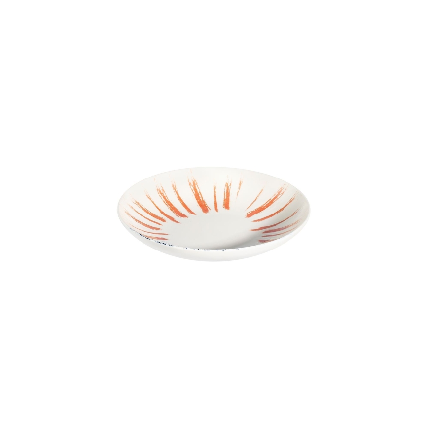 Conjunto de jantar 24 peças branco/vermelho/azul /porcelana