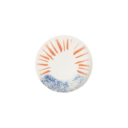 Conjunto de jantar 24 peças branco/vermelho/azul /porcelana