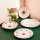 Conjunto de jantar 24 peças branco/vermelho/verde/porcelana