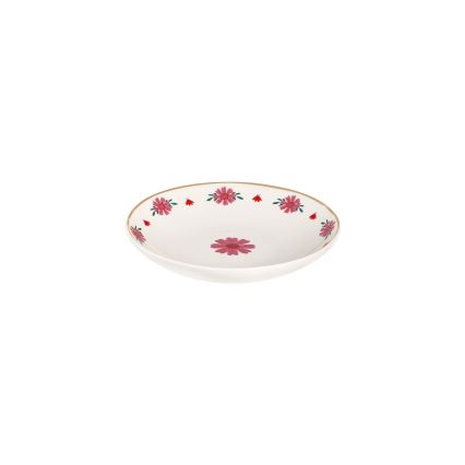 Conjunto de jantar 24 peças branco/vermelho/verde/porcelana
