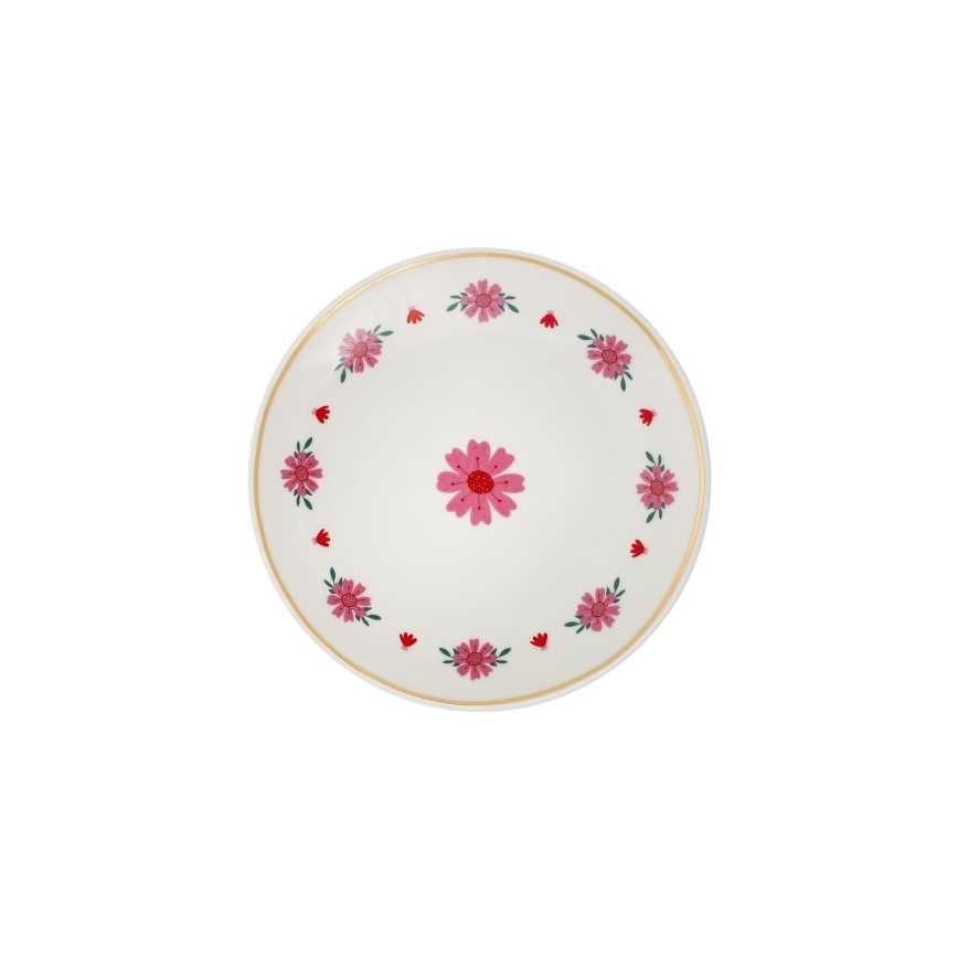 Conjunto de jantar 24 peças branco/vermelho/verde/porcelana