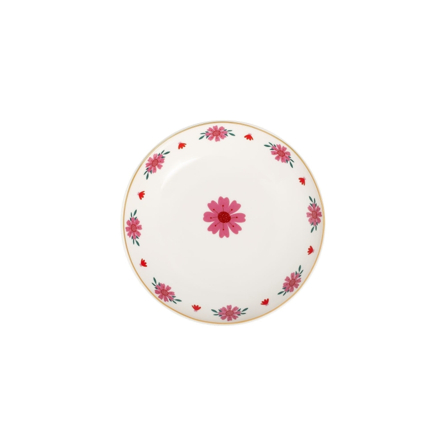Conjunto de jantar 24 peças branco/vermelho/verde/porcelana