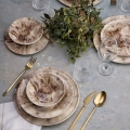Conjunto de jantar 24 peças castanho/cerâmica
