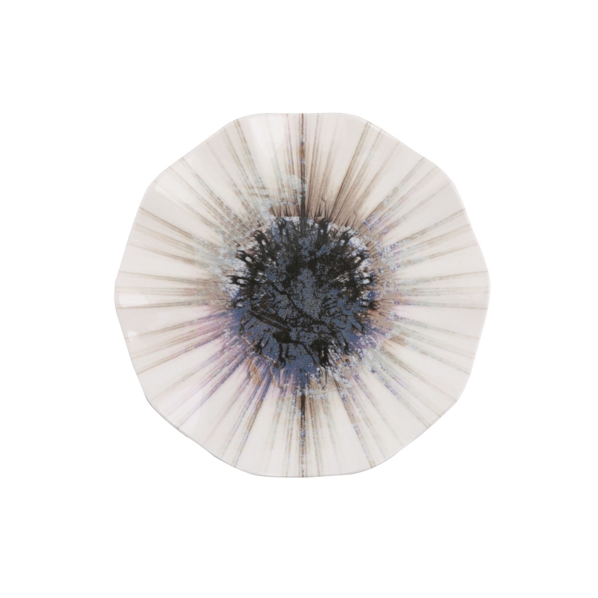 Conjunto de jantar 24 peças castanho/porcelana