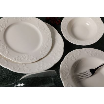 Conjunto de jantar 24 peças creme/porcelana