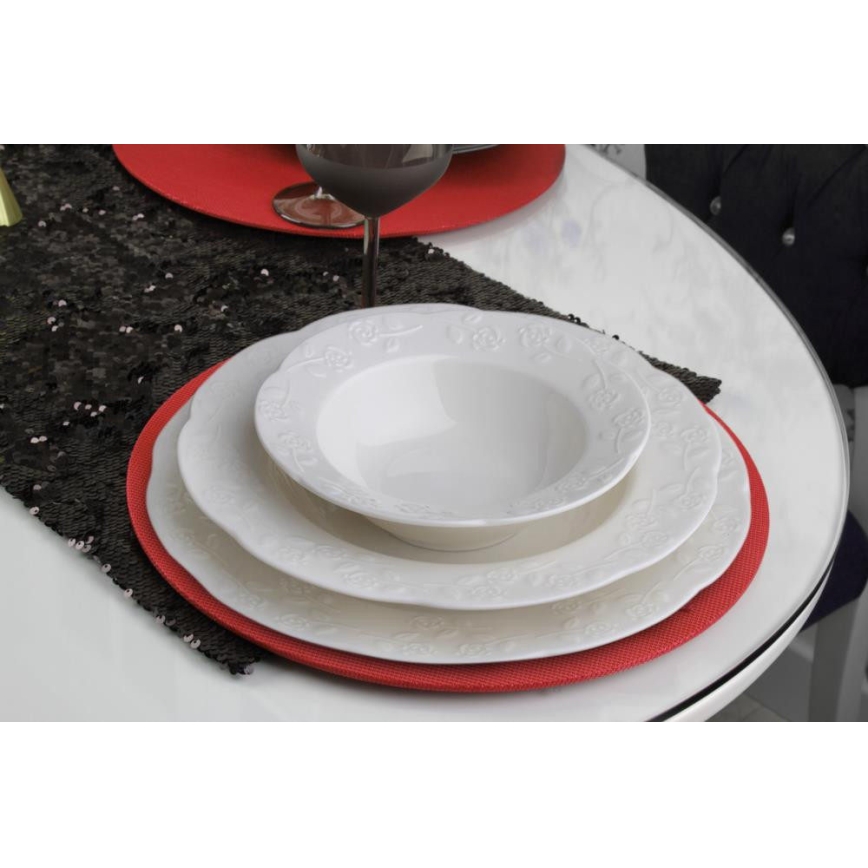 Conjunto de jantar 24 peças creme/porcelana