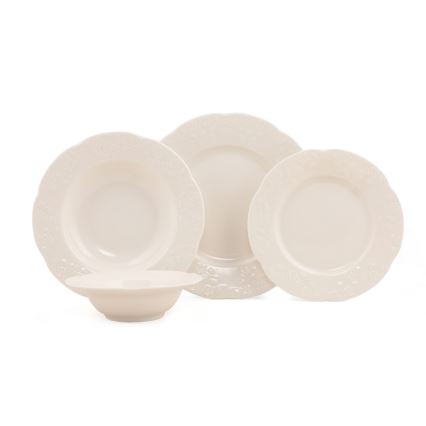 Conjunto de jantar 24 peças creme/porcelana