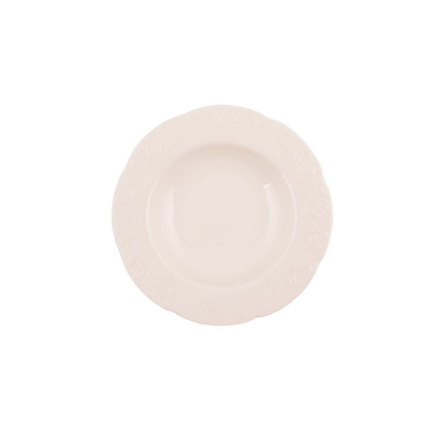 Conjunto de jantar 24 peças creme/porcelana