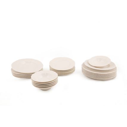 Conjunto de jantar 24 peças creme/porcelana